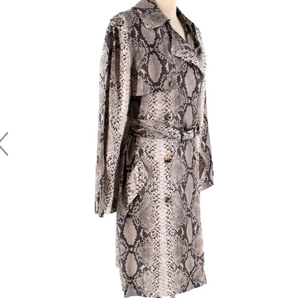 LANVIN 
snakeskin print double-breasted trench coat Size 36 - Picture 10 of 12